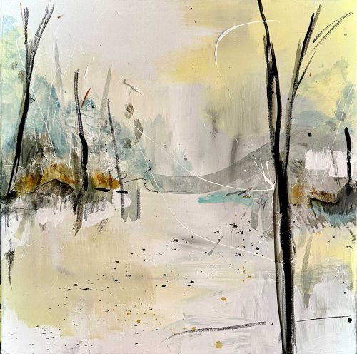 Jelena Martinović - Zimski pejzaž II, akril na platnu, 2024., DLightful galerija / Winter Landscape II, acrylic on canvas, 2024, DLightful Gallery