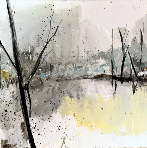Jelena Martinović - Zimski pejzaž I, akril na platnu, 2024., DLightful galerija / Winter Landscape I, acrylic on canvas, 2024, DLightful Gallery